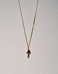 Mushroom Charm Necklace | 9ct Yellow Gold