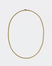 Meadowlark Jewellery's vintage-inspired chain necklace with a fine twisted rope-like chain. Wear alone or layer with your favourite charm necklaces. Available in 23k Gold Plated or Sterling Silver.