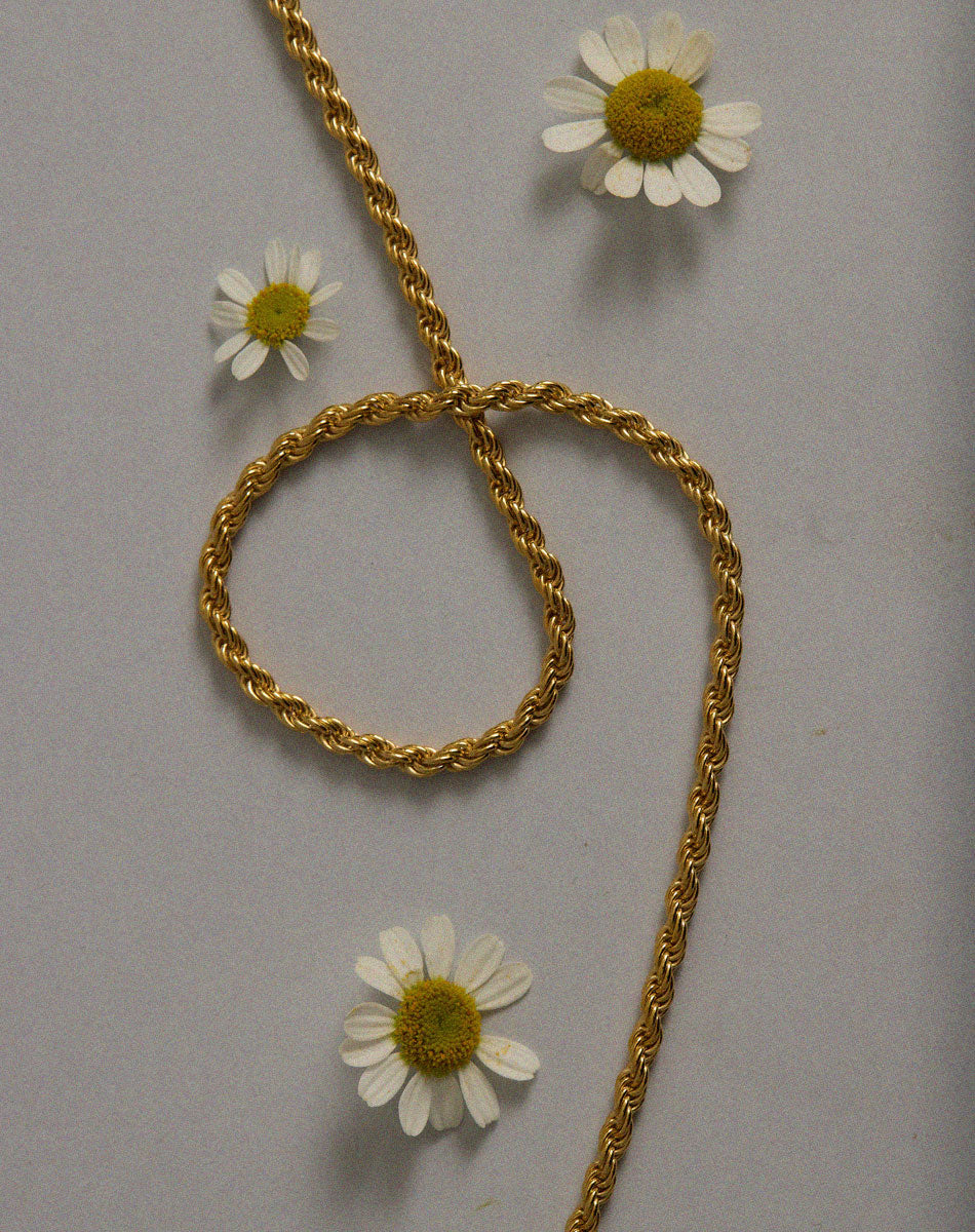Rope Chain Necklace| 23k Gold Plated