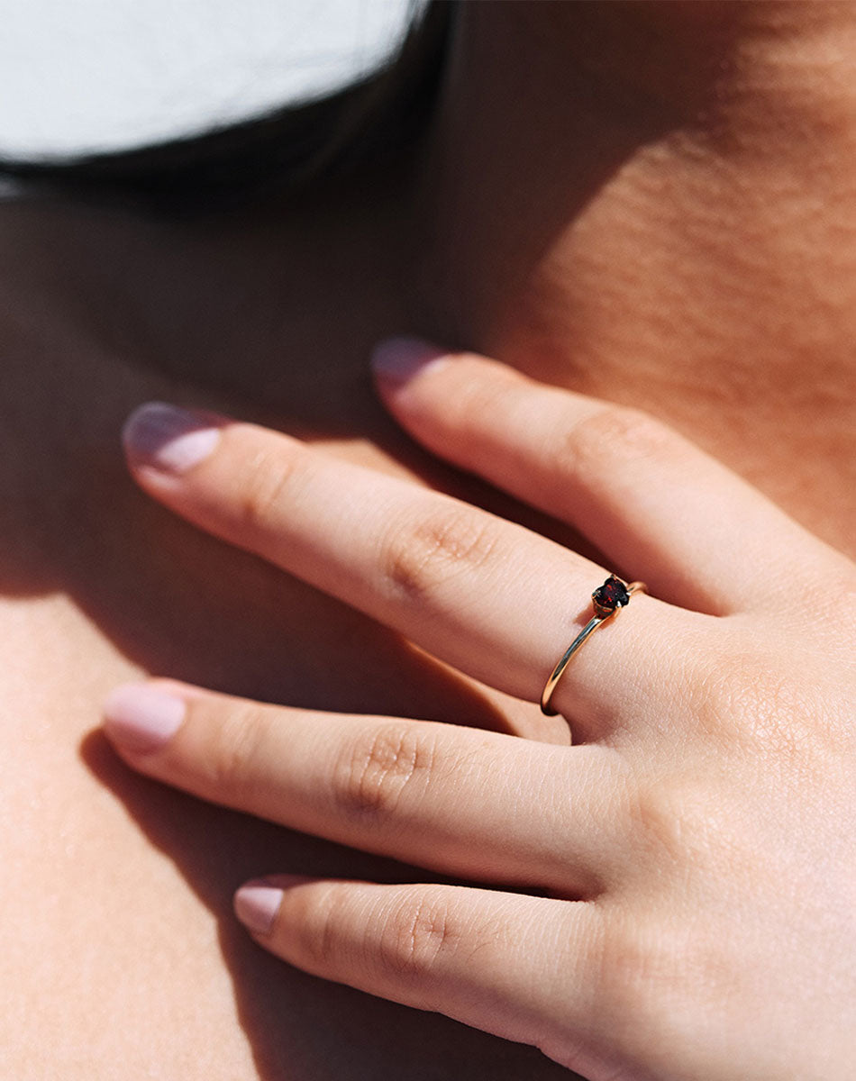 Micro Heart Jewel Ring | Sterling Silver
