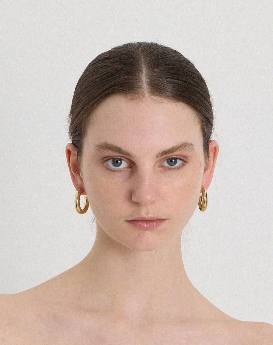 Taboo Midi Hoops | 23k Gold Plated