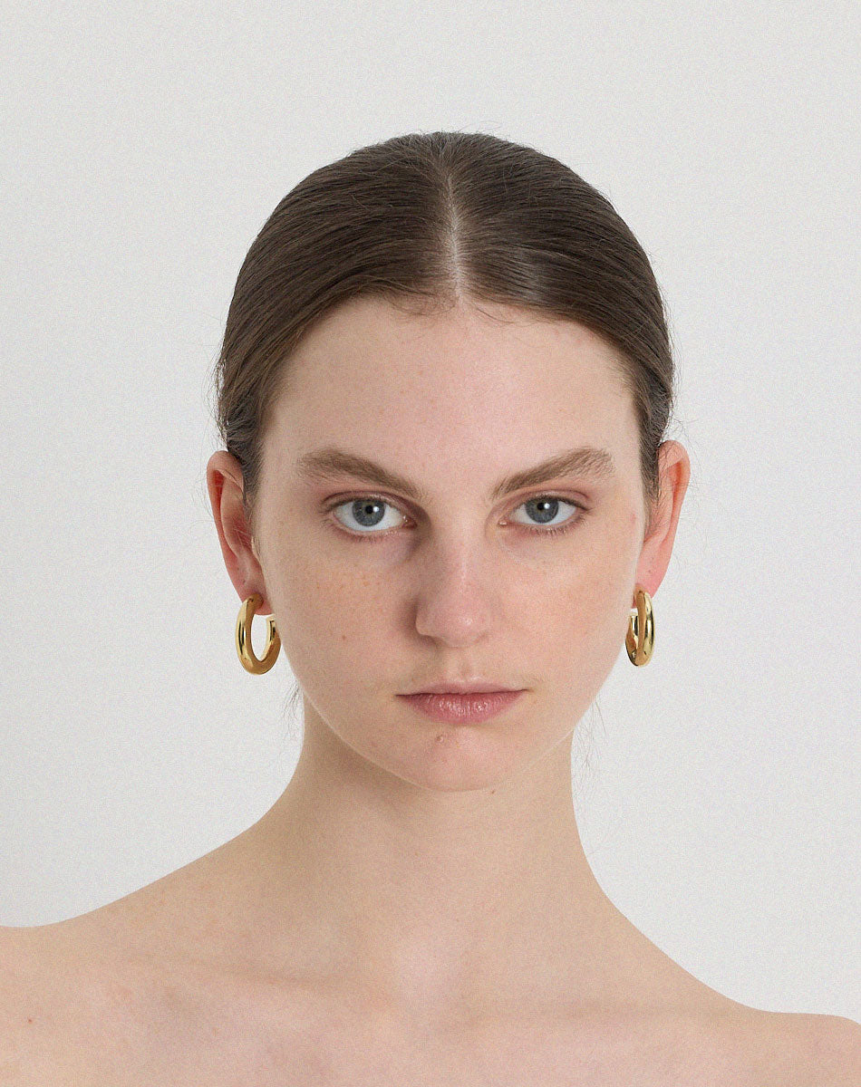 Taboo Midi Hoops | 23k Gold Plated