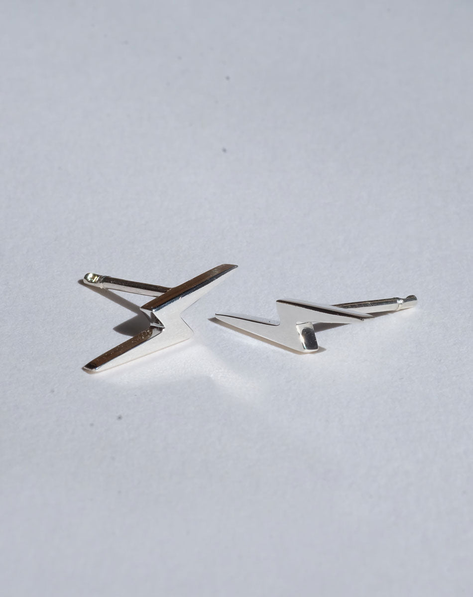 Nell Lightning Bolt Stud Earrings | 9ct Yellow Gold