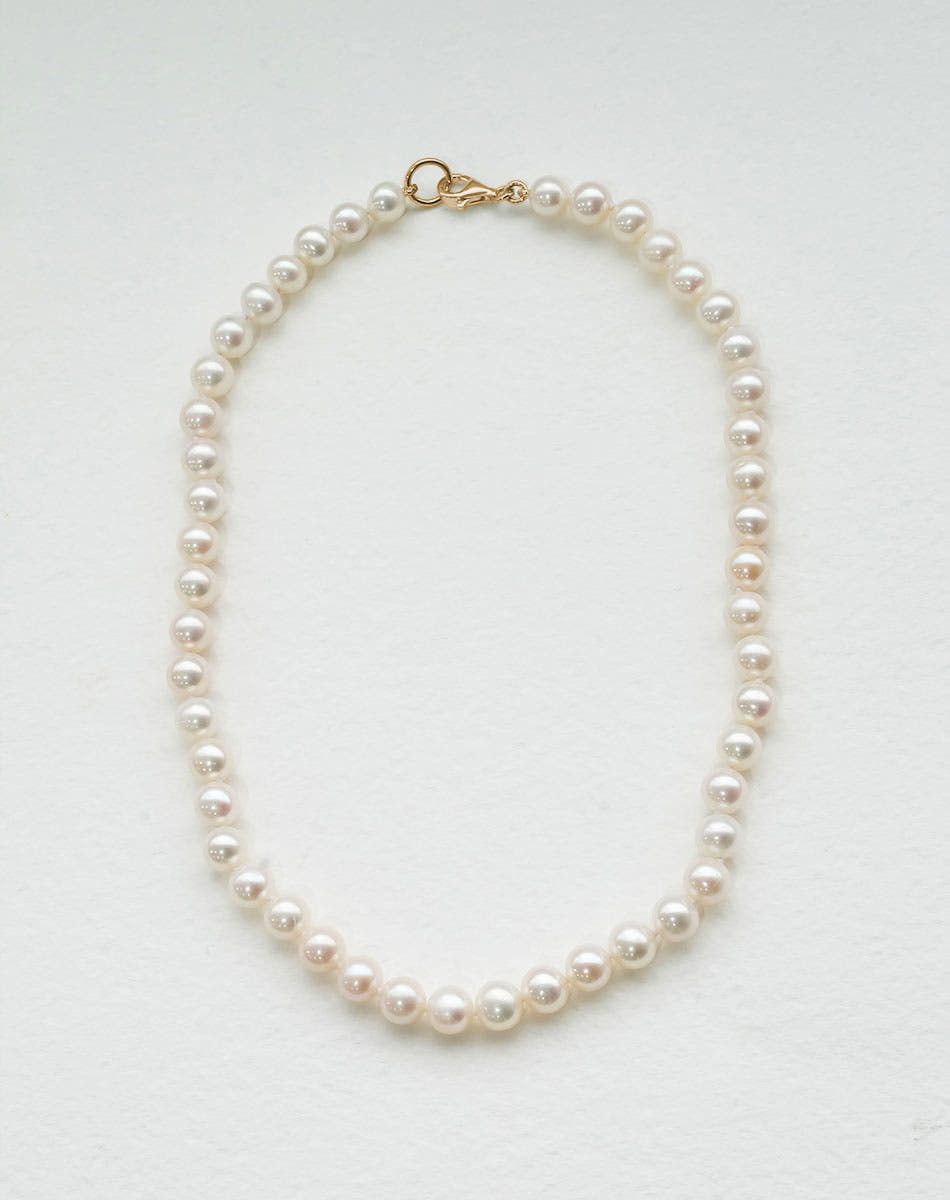 Pearl Necklace Plain | 9ct Yellow Gold