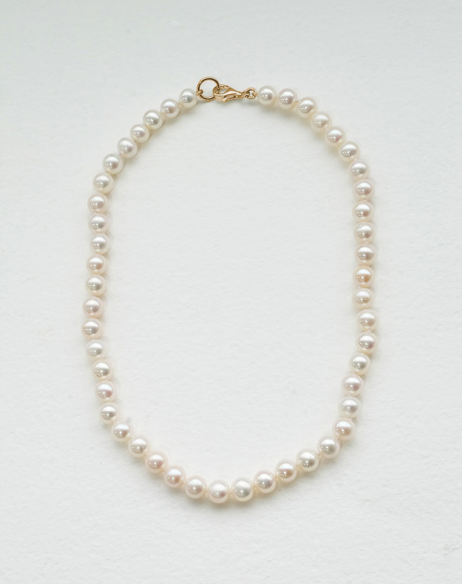 Pearl Necklace Plain | 9ct Yellow Gold
