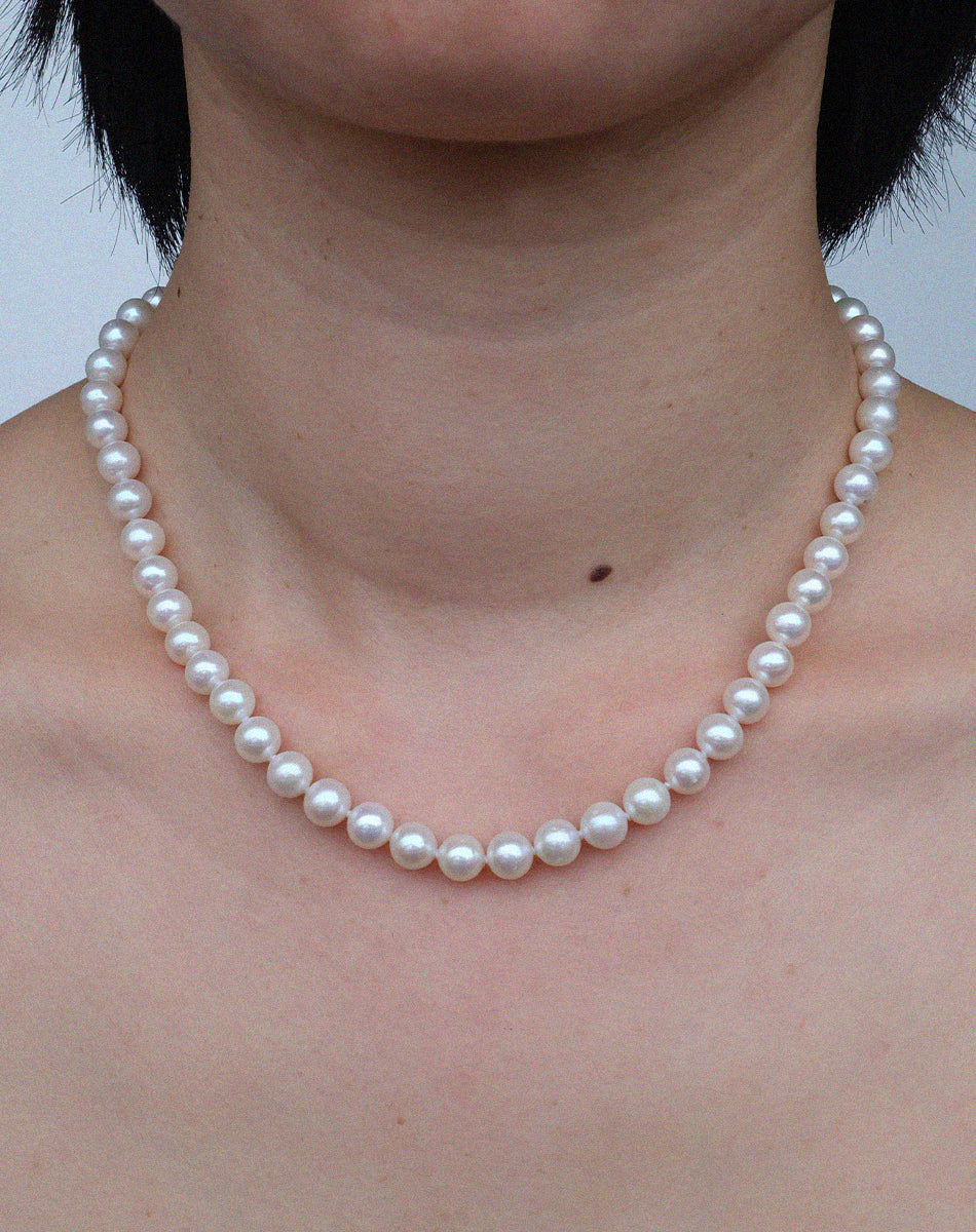 Pearl Necklace Plain | 9ct Yellow Gold