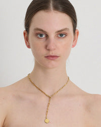 Solaire Paperclip Necklace | 23k Gold Plated