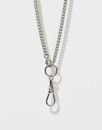 A sterling silver swivel necklace with a  for attaching your favourite charms