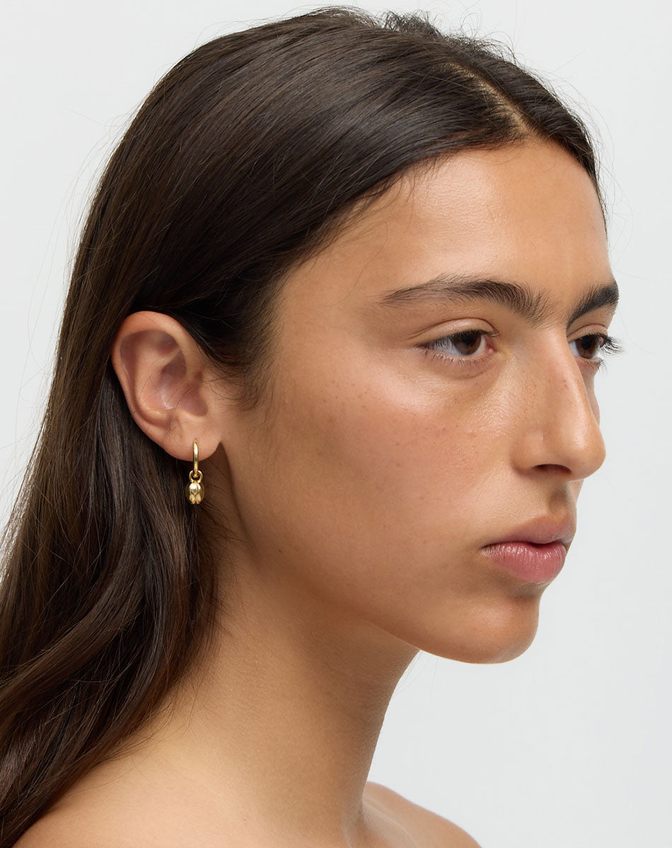 Tulip Charm Earrings | 23k Gold Plated