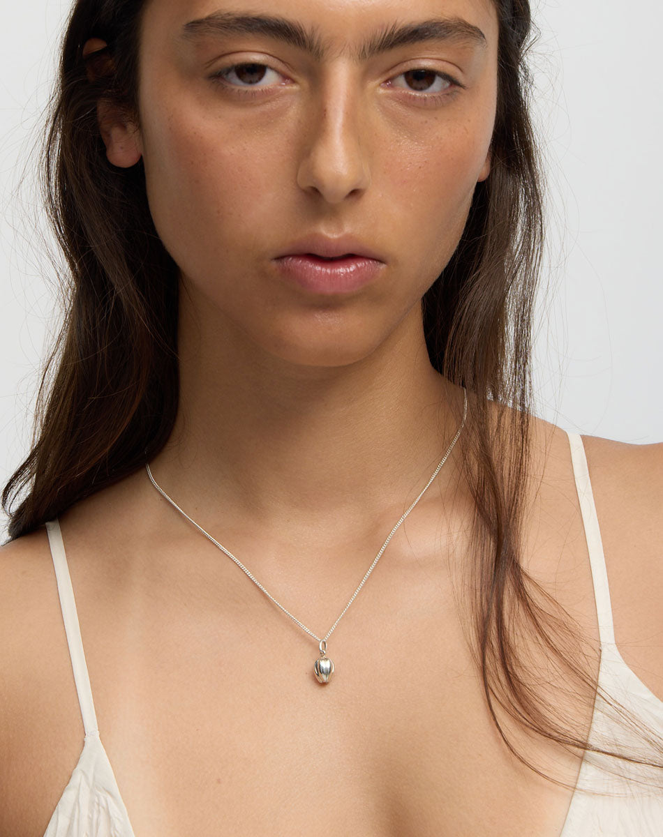 Tulip Charm Necklace | Sterling Silver