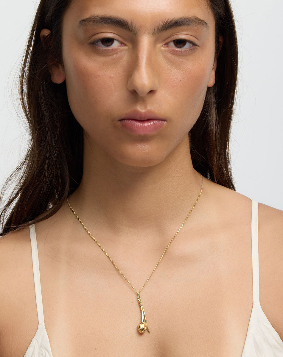 Tulip Necklace | 23k Gold Plated