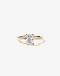 Radiant cut diamond Solitaire yellow gold engagement ring