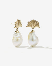 Vita Drop Earrings Large | 23kt Gold Plated