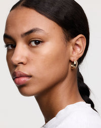 Bliss Hoops Medium Pave | 9ct Yellow Gold