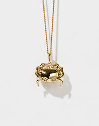 Crab Charm Necklace | 23k Gold Plated