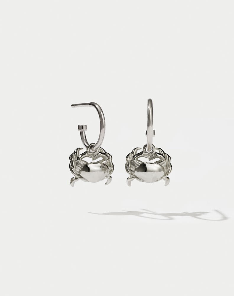 Crab Signature Hoops | Sterling Silver