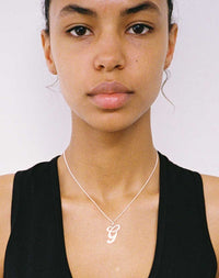 Cursive Letter Charm Necklace | 9ct Yellow Gold