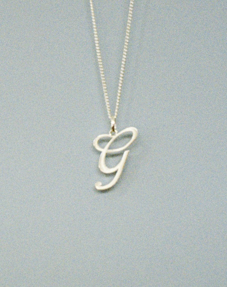 Cursive Letter Charm Necklace | 9ct Yellow Gold