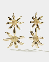 Daisy Drop Earrings | 23k Gold Plated