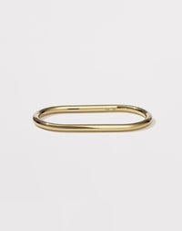 A gold-plated double ring with a minimalist round and endless band design, 2.5mm in width