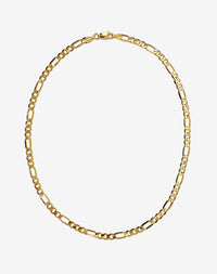 A gold Figaro wide chain necklace 