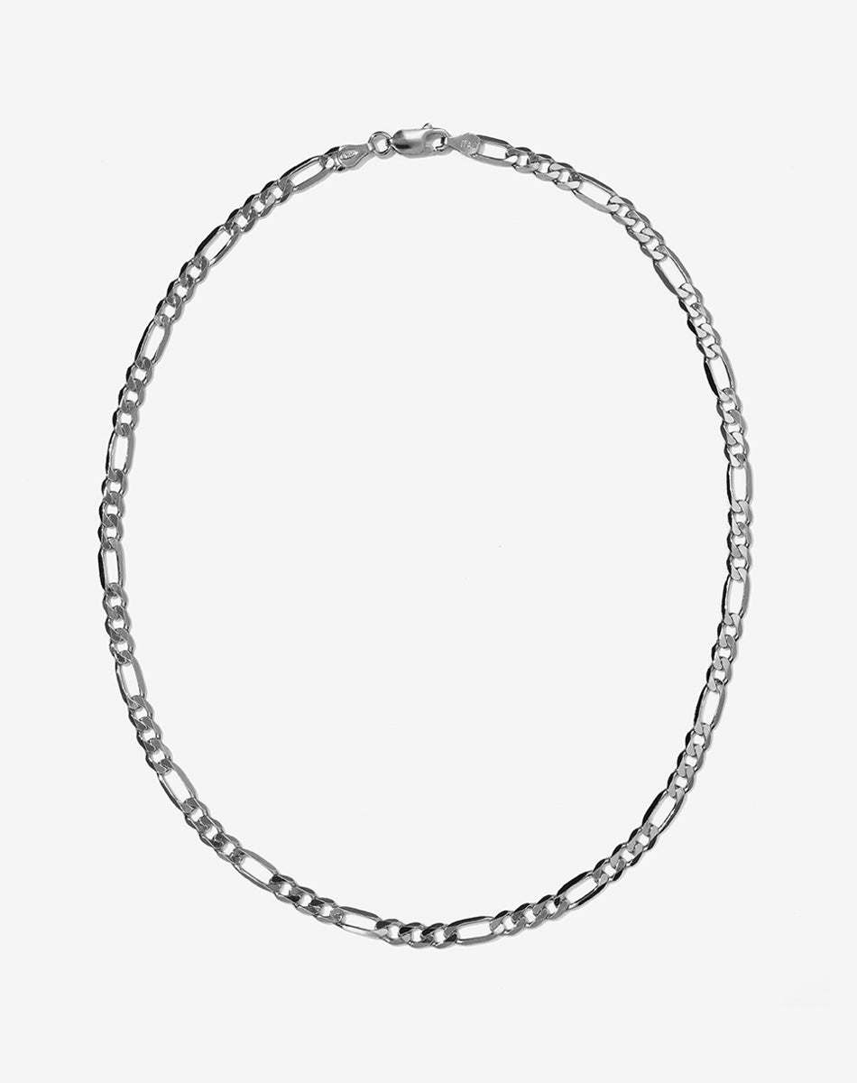 Figaro Wide Chain Necklace | Sterling Silver