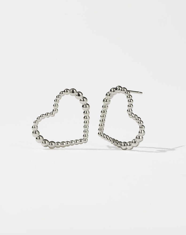 Fizzy Heart Earrings Medium | Sterling Silver