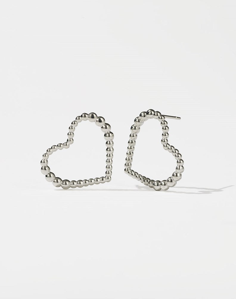 Fizzy Heart Earrings Medium | Sterling Silver