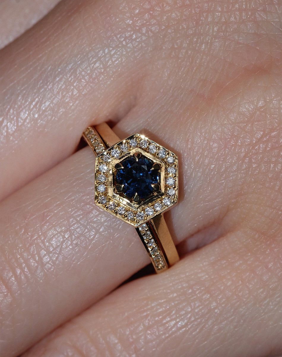 Hex Engagement Ring 0.5ct | 9ct Yellow Gold