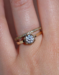 Hexagon Solitaire 0.6ct | 14ct White Gold