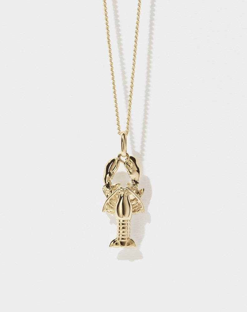 Lobster Charm Necklace | 9ct Yellow Gold