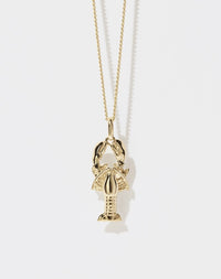 Lobster Charm Necklace | 9ct Yellow Gold