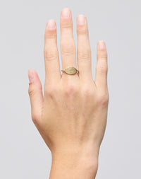 Meadowlark Jewellery’s Blessed Ring in 9ct Yellow Gold. A meaningful talisman for life’s journey, to serve as a daily reminder to honour the present and embrace gratitude for the quiet abundance all around us. Finished in a matte, brushed texture inspired by ancient heirlooms.  From the Dreams collection.