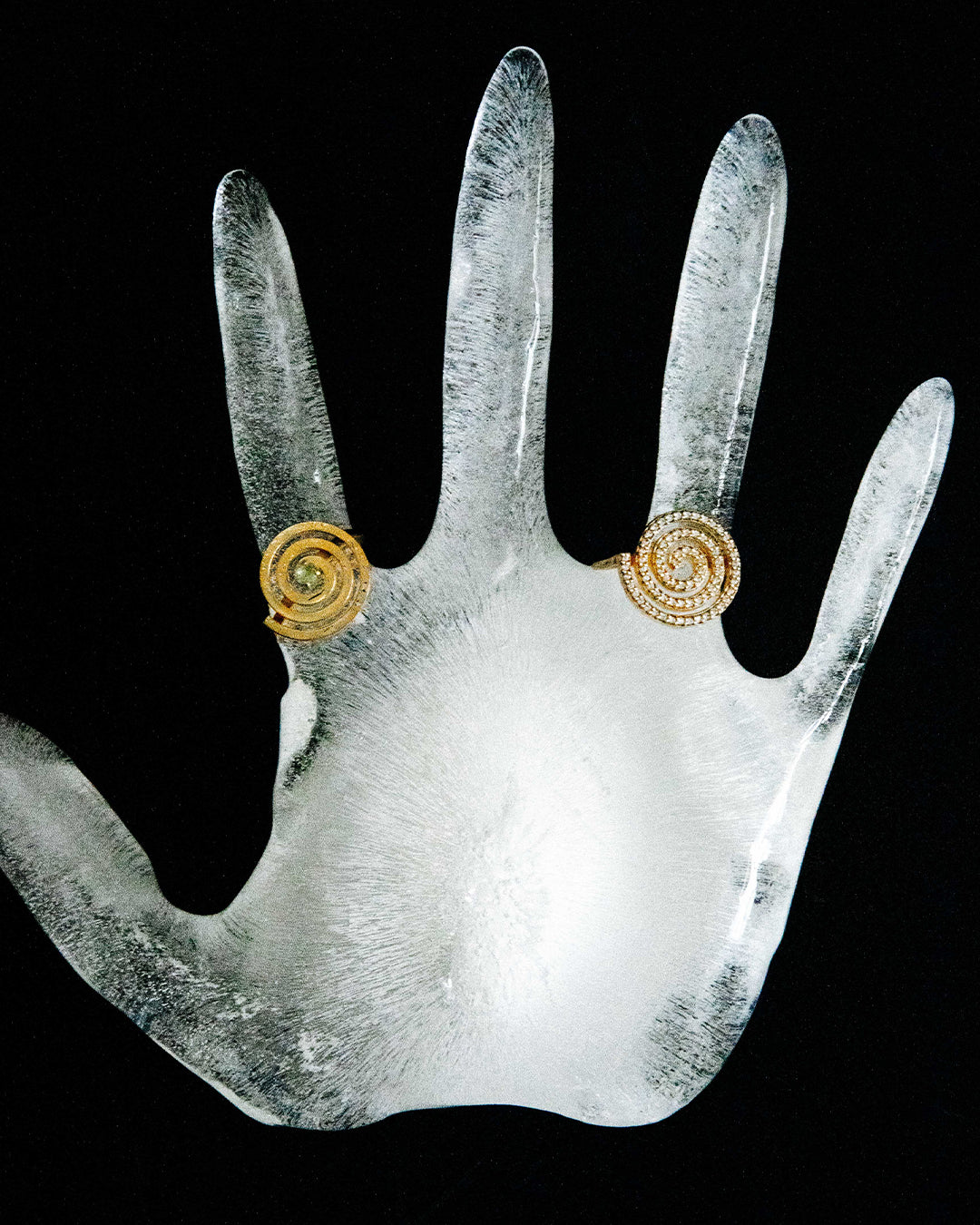Spiral Ring Set and Spiral Ring Pave