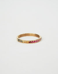 Rainbow Eternity Band | 9ct Yellow Gold