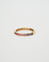 Rainbow Eternity Band | 9ct Yellow Gold