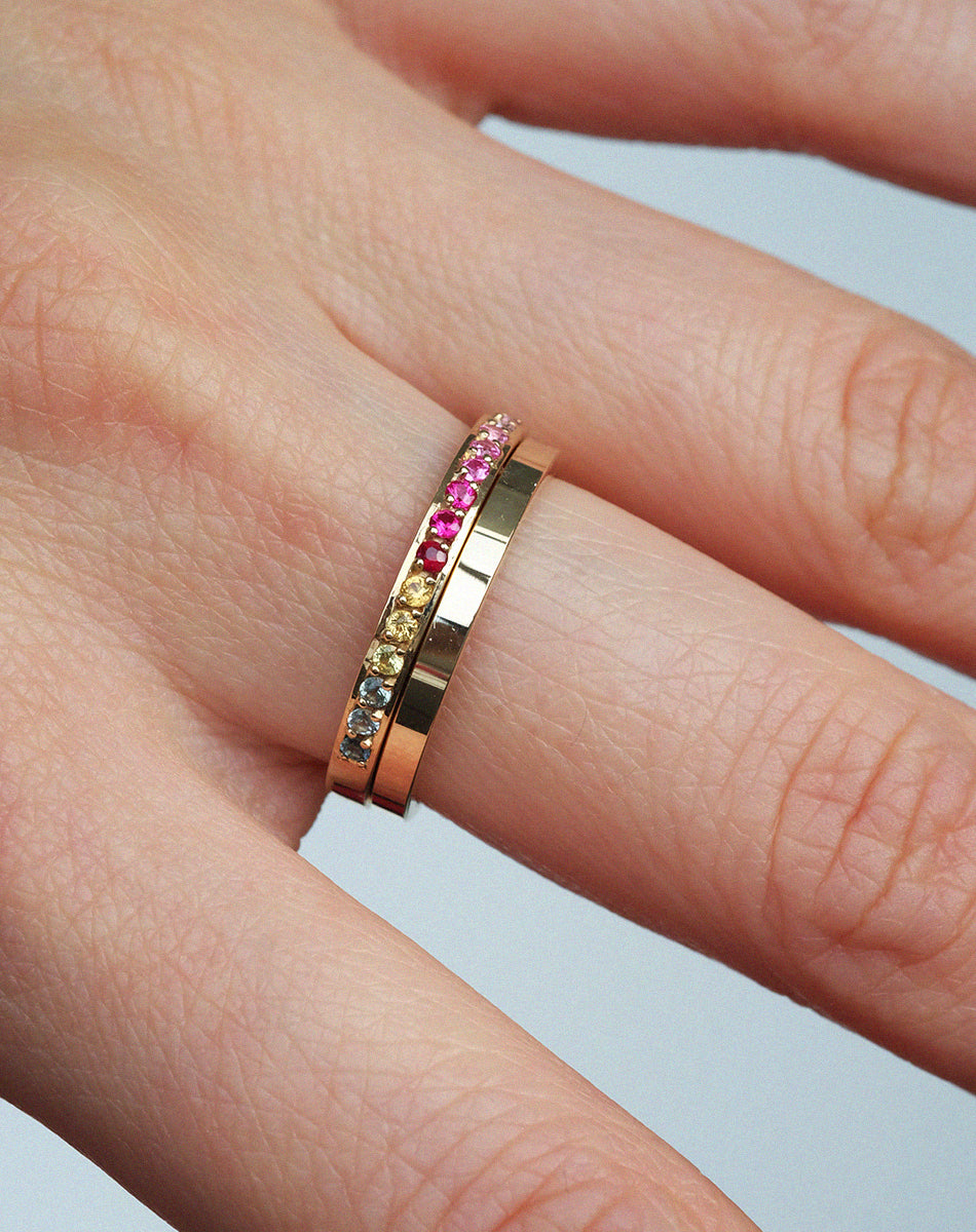 Rainbow Eternity Band | 9ct Yellow Gold