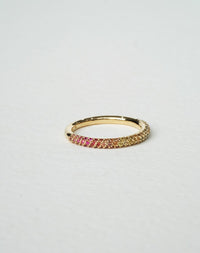 Rainbow Halo Band Triple Pave | 9ct Yellow Gold