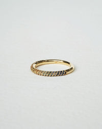 Rainbow Halo Band Triple Pave | 9ct Yellow Gold