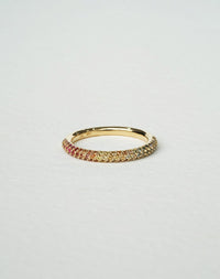 Rainbow Halo Band Triple Pave | 9ct Yellow Gold