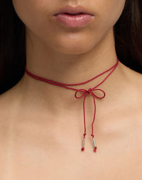 Red String Necklace | Sterling Silver
