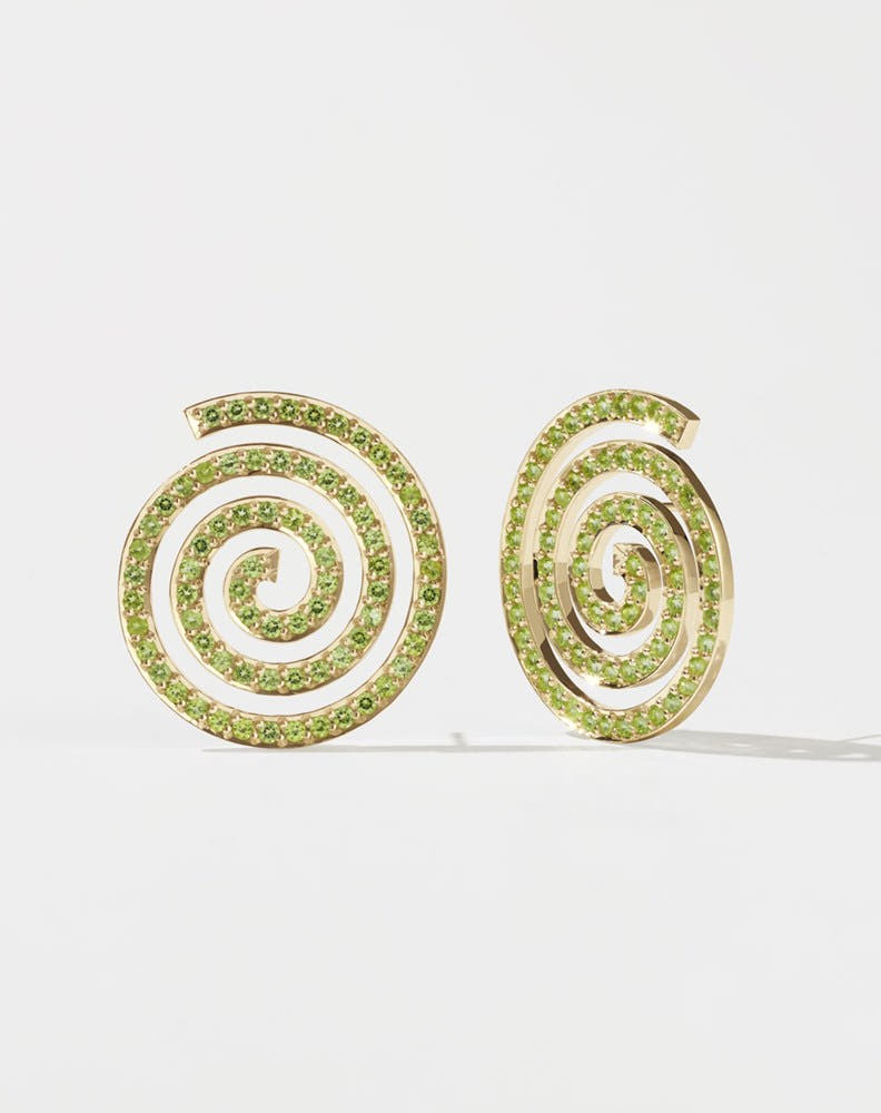 Spiral Earrings Large Pave | 23k Gold Plated