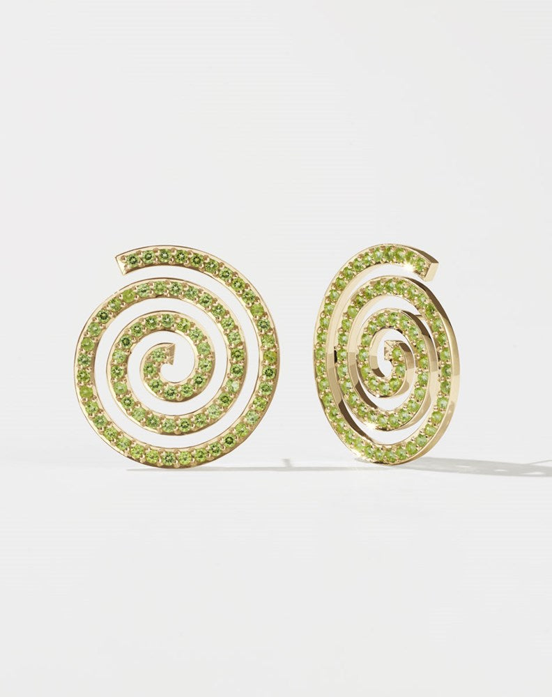 Spiral Earrings Large Pave | 23k Gold Plated