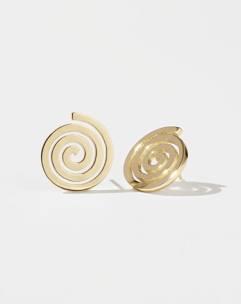 Spiral Earrings Medium | 23kt Gold Plated
