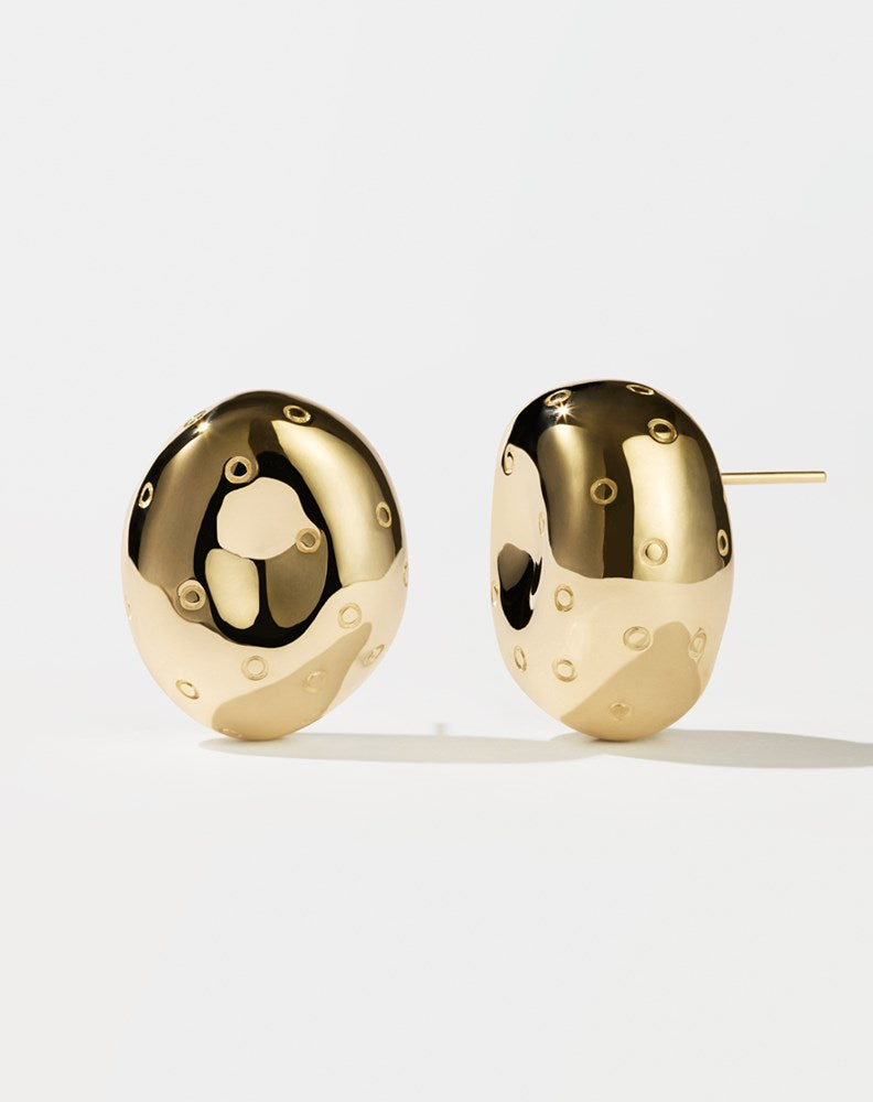 Strawberry Earrings Large | 23kt Gold Plated