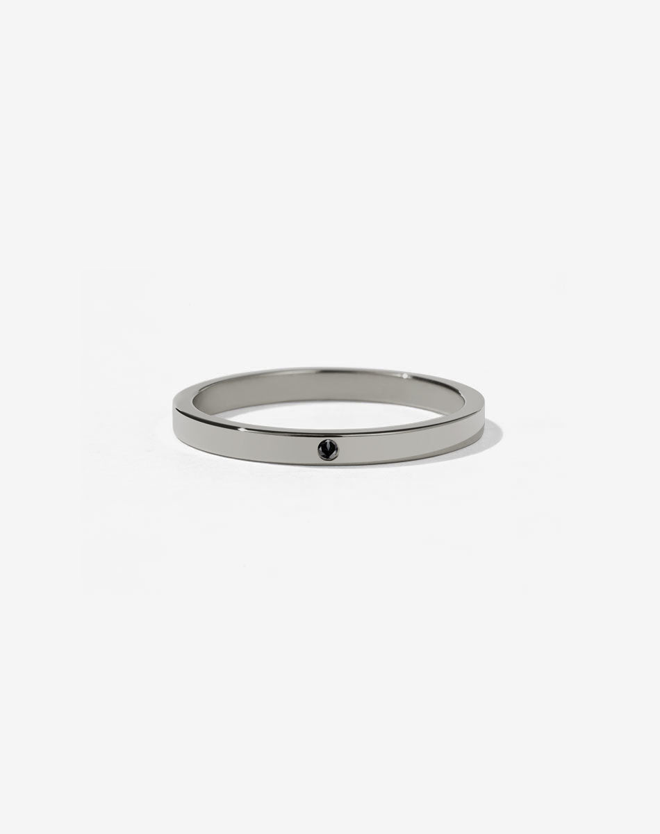 2mm Band with Stone | 18ct White Gold
