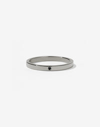 2mm Band with Stone | 18ct White Gold