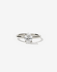 Oval diamond Solitaire Engagement Ring in 9ct White gold.