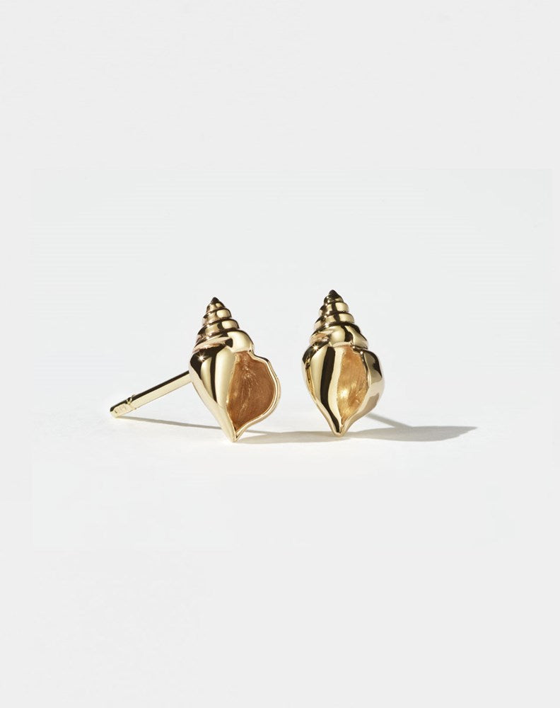 Conch Stud Earrings | 23kt Gold Plated