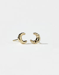 A pair of gold-plated croissant-shaped stud earrings 